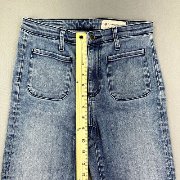 Anthropologie AG Retro Stevie Slim Straight Jeans Size‎ 26R Mid Rise Light Wash - Picture 4 of 16